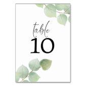 Numéro De Table Aquarelle Vert or Eucalyptus Mariage de script (Dos)
