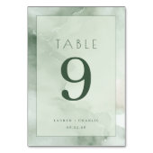 Numéro de table aquarelle vert serein (Dos)