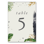 Numéro De Table Aquarelle verte et or Mariage tropical (Par défaut)