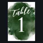 Numéro De Table Aquarelle verte moderne simple<br><div class="desc">Ces cartes Simple Modern Green Watercolor Table Number feront l'ajout parfait à vos tables d'événements. L'aquarelle donne un éclat de design,  mais en gardant un aspect moderne. Ce design de numéro de table est parfait pour les amateurs de verdure et de design simple.</div>