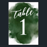 Numéro De Table Aquarelle verte moderne simple<br><div class="desc">Ces cartes Simple Modern Green Watercolor Table Number feront l'ajout parfait à vos tables d'événements. L'aquarelle donne un éclat de design,  mais en gardant un aspect moderne. Ce design de numéro de table est parfait pour les amateurs de verdure et de design simple.</div>