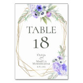 Numéro de table | Aquarelle Violet Anémonique Flor (Dos)