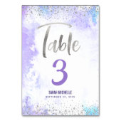 Numéro De Table Aquarelle violet bat mitzvah Parties scintillant a (Dos)