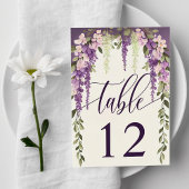 Numéro De Table Aquarelle Wisteria Floral Mariage de calligraphie