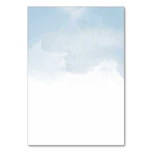 Numéro De Table Aquarelles bleu clair Mariage noir (Dos)