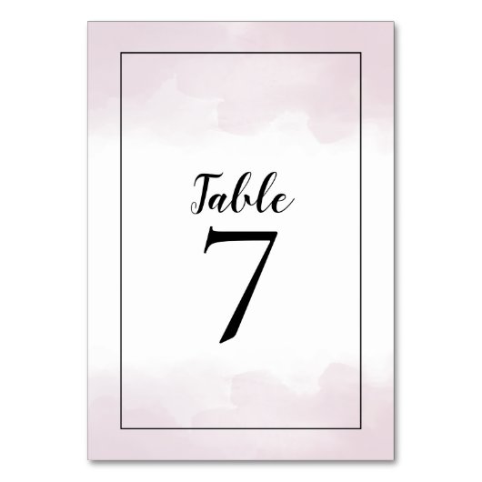 Numéro De Table Aquarelles rose vif Mariage de script noir (Par défaut)