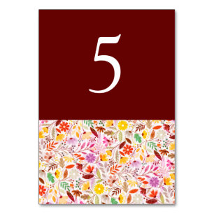 Numéro De Table Aquarelles Vibrantes Fleurs de Tulipe d'Été Mariag