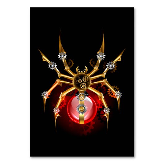 Numéro De Table Araignée steampunk sur fond noir (Par défaut)