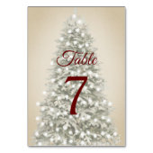 Numéro De Table Arbre de Noël aquarelle sur Kraft Mariage (Dos)