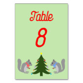 Numéro De Table Arbre de Noël décorant écureuils sur mesure (Dos)