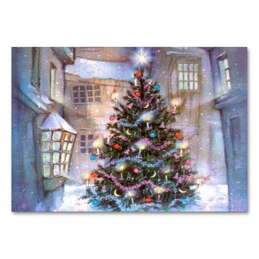 Numéro De Table Arbre de Noël Vintage (Devant)
