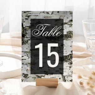 Numéro De Table Arbre en bois de bouleau rustique mariage moderne