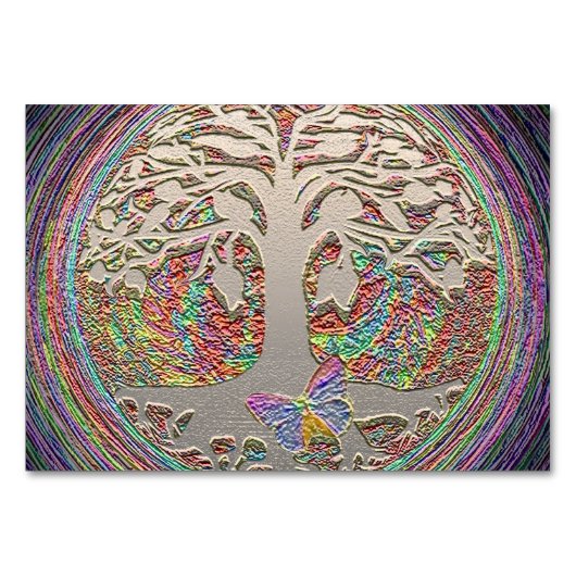 Numéro De Table Arbre or avec bouton (Devant)