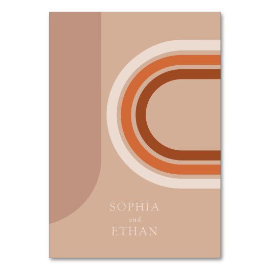 Numéro De Table Arc Abstrait Beige Numéros de tableau (Dos)