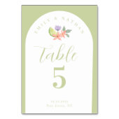 Numéro De Table Arc Aquarelle moderne Citrus Floral Couple Photo (Par défaut)