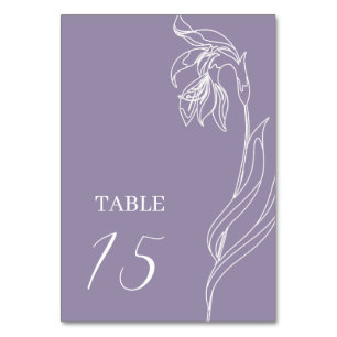 Numéro De Table Arc de fleurs d'art de ligne Lavender
