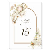 Numéro De Table Arc de Mariage Floral Boho Protea Pampas (Dos)