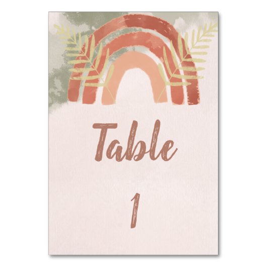 Numéro De Table Arc-en-ciel Boho (Par défaut)