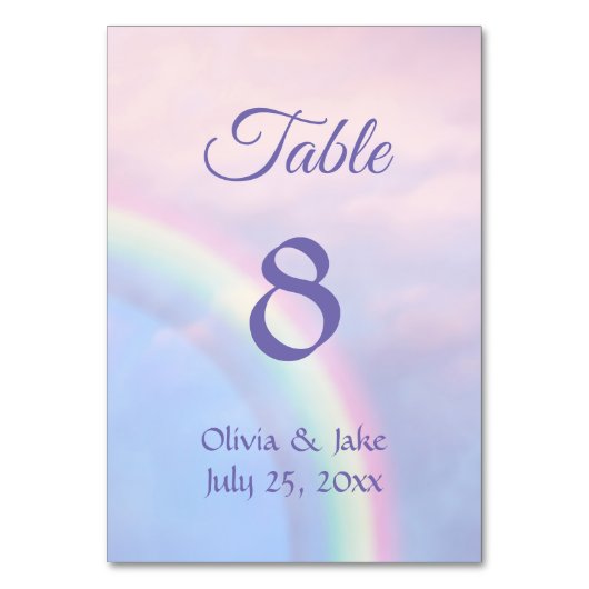 Numéro De Table Arc en ciel d'espoir - pastel, mariage (Par défaut)