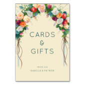 Numéro De Table Arc floral pastel romantique (Dos)