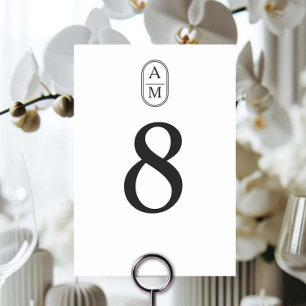 Numéro De Table Arc minimaliste moderne Mariage des initiales