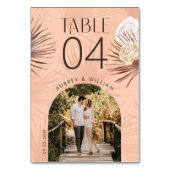 Numéro De Table Arc moderne Photo Bohème Bohème Aquarelle Flores (Dos)