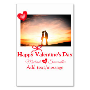 Numéro De Table Arc rouge valentine's day ajoutez photo nom cœur a