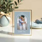 Numéro De Table Arch Photo Blue Bow & Ribbon Mariage Numéro de tab