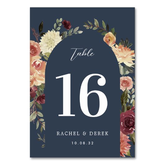 Numéro De Table Arche florale de fleurs rustiques (Par défaut)