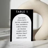 Numéro De Table Arche Mariage à arc incurvé noir et blanc