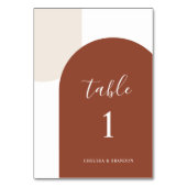 Numéro de Table Arche Rustique Bohème Orange Brûlé (Dos)