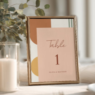 Numéro De Table Arches Colorées Rustiques Mariage Bohème Rose Cora