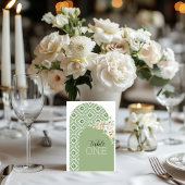 Numéro De Table Arches de Tatreez palestinien en vert