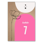 Numéro De Table Arches florales Mariage Monogramme rose (Dos)