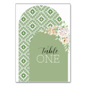 Numéro De Table Arches palestiniennes de Tatreez en vert (Dos)