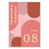 Numéro De Table Arches rétro Coral rose Mariage (Dos)