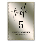 Numéro De Table Argent (Dos)