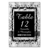 Numéro De Table Argent damassé et noir (Dos)