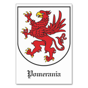 Numéro De Table Armoiries de Poméranie Art majestueux du Griffon