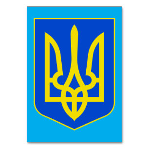 Numéro De Table Armoiries d'Ukraine Trident d'Or Beaux-Arts
