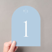 Numéro de table arqué bleu poussiéreux, carte de t (In situ (ordinateur de poche))