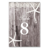 Numéro De Table Arrière - plan de bois de Starfish rustique Numéro (Par défaut)