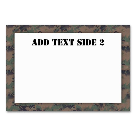 Numéro De Table Arrière - plan de bois numérique militaire (Dos)