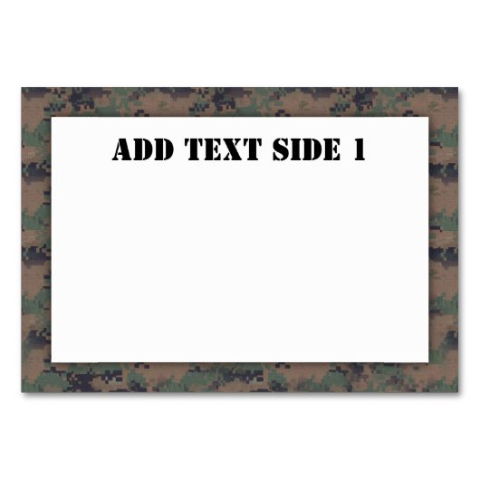 Numéro De Table Arrière - plan de bois numérique militaire (Devant)