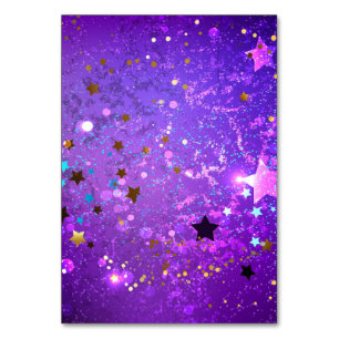 Numéro De Table Arrière - plan de feuille violet avec étoiles