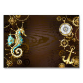 Numéro De Table Arrière - plan en bois avec cheval de mer mécaniqu (Devant)