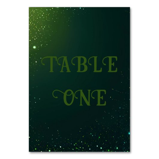 Numéro De Table Arrière - plan Mariage Élégant Green Sparkle (Par défaut)