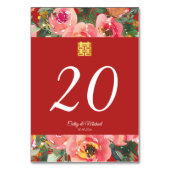 Numéro De Table Arrière - plan rose double bonheur symbole (Par défaut)