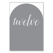 Numéro de table arrondi gris simple et élégant (Dos)