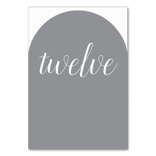 Numéro de table arrondi gris simple et élégant (Par défaut)